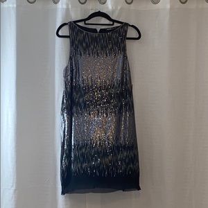 Black and silver cocktail dress